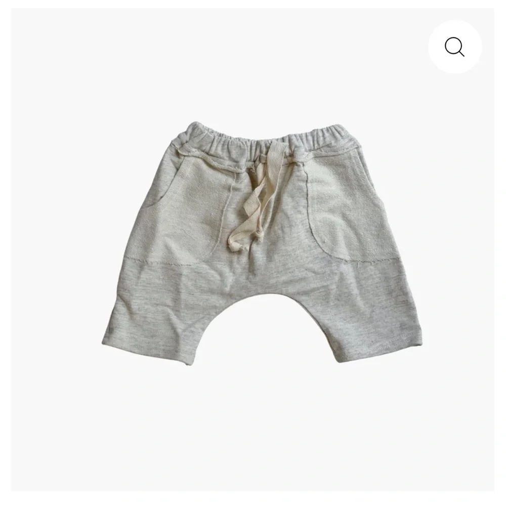 Soft Beige Kids Shorts with Drawstring by boutique brand, Oh Baby!